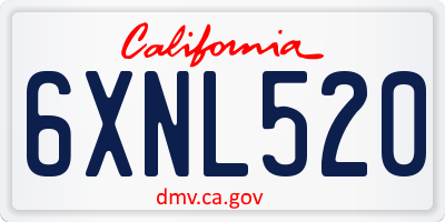 CA license plate 6XNL520