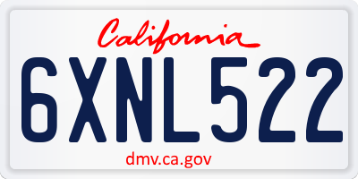 CA license plate 6XNL522