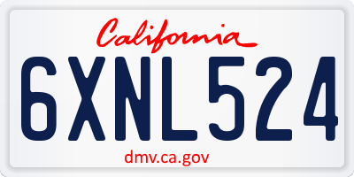 CA license plate 6XNL524