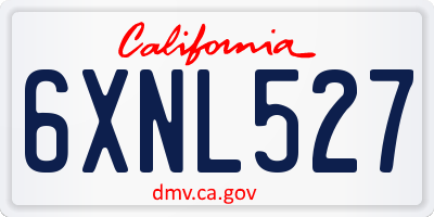 CA license plate 6XNL527