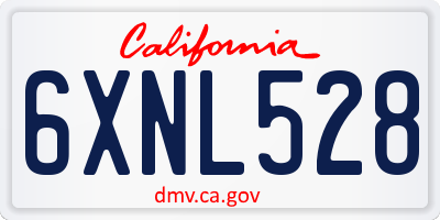 CA license plate 6XNL528