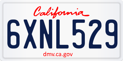 CA license plate 6XNL529