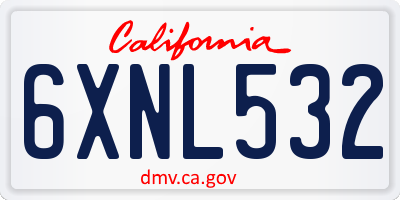 CA license plate 6XNL532
