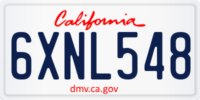 CA license plate 6XNL548