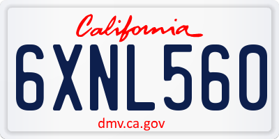 CA license plate 6XNL560