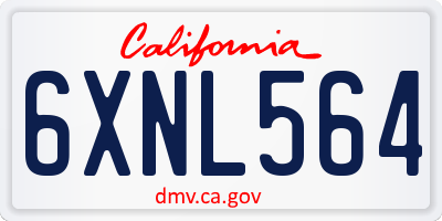 CA license plate 6XNL564