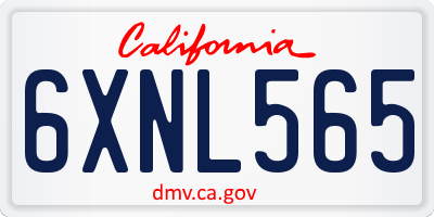 CA license plate 6XNL565