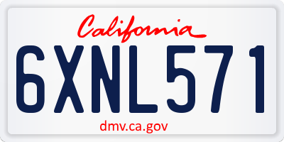 CA license plate 6XNL571