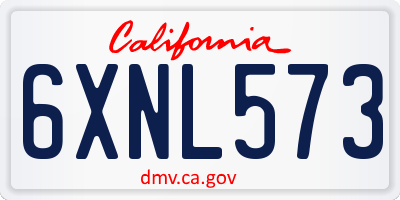 CA license plate 6XNL573