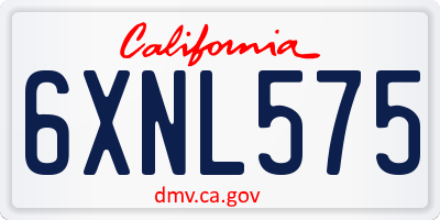 CA license plate 6XNL575