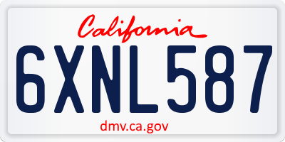 CA license plate 6XNL587