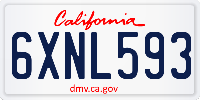 CA license plate 6XNL593