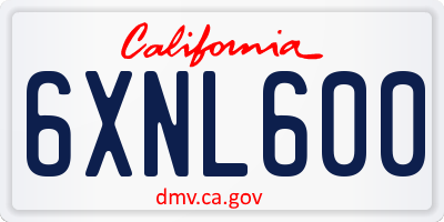 CA license plate 6XNL600
