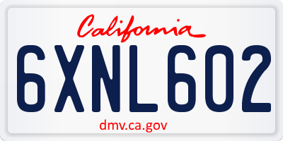 CA license plate 6XNL602