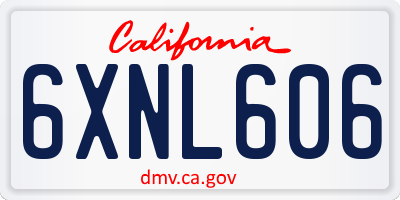 CA license plate 6XNL606
