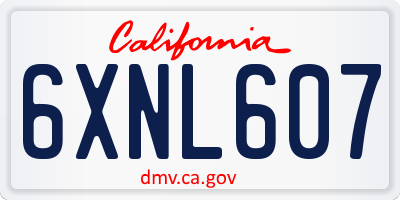 CA license plate 6XNL607