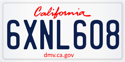 CA license plate 6XNL608