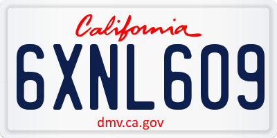 CA license plate 6XNL609