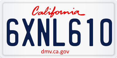 CA license plate 6XNL610