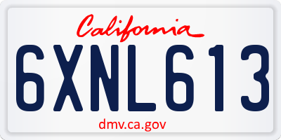 CA license plate 6XNL613