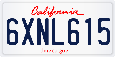 CA license plate 6XNL615
