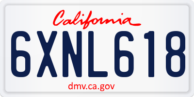 CA license plate 6XNL618