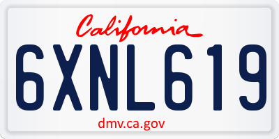 CA license plate 6XNL619