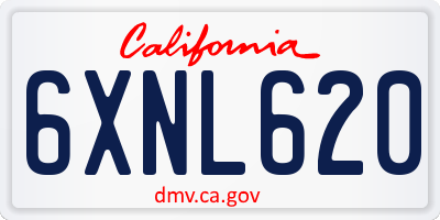 CA license plate 6XNL620