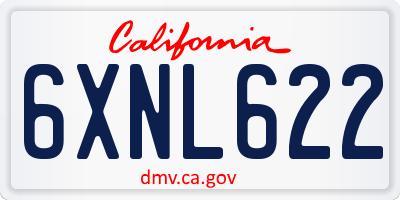 CA license plate 6XNL622