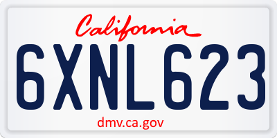 CA license plate 6XNL623