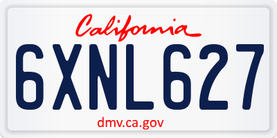 CA license plate 6XNL627