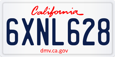 CA license plate 6XNL628