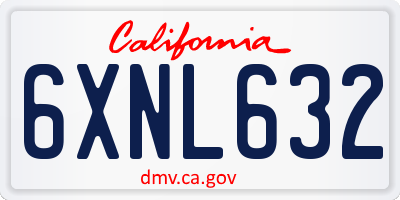 CA license plate 6XNL632