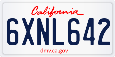 CA license plate 6XNL642