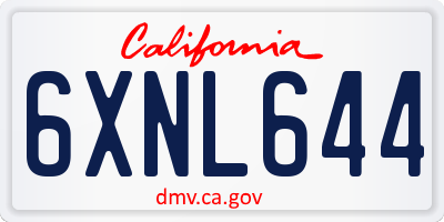 CA license plate 6XNL644