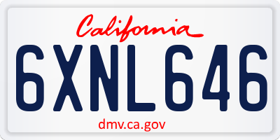 CA license plate 6XNL646