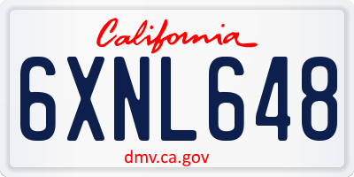 CA license plate 6XNL648
