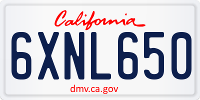 CA license plate 6XNL650
