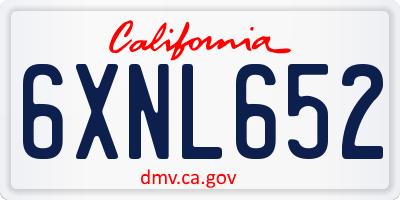 CA license plate 6XNL652