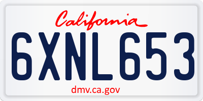 CA license plate 6XNL653