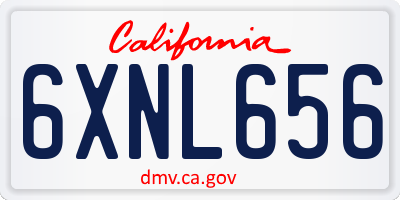 CA license plate 6XNL656