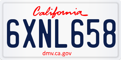 CA license plate 6XNL658
