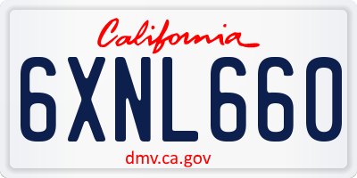 CA license plate 6XNL660