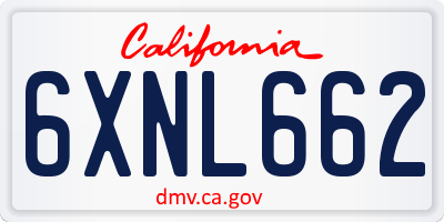 CA license plate 6XNL662