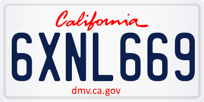 CA license plate 6XNL669
