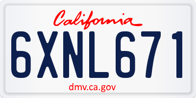 CA license plate 6XNL671
