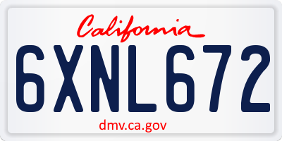 CA license plate 6XNL672