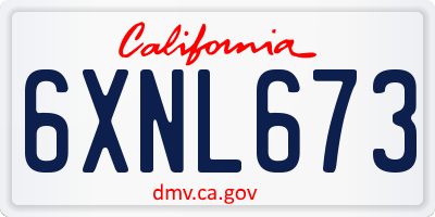 CA license plate 6XNL673