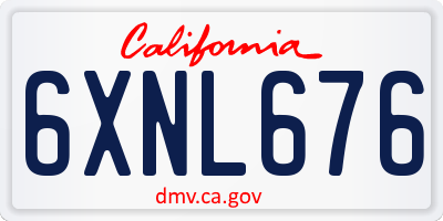 CA license plate 6XNL676