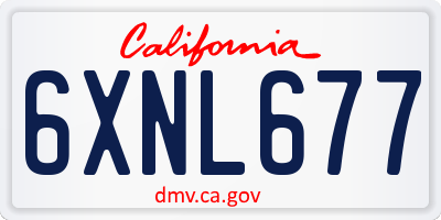 CA license plate 6XNL677